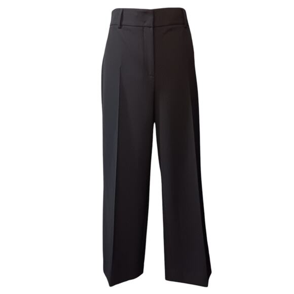 NEW AKRIS PUNTO Wide Leg Pants 14 Tailored 35x26 Similar to Cropped Chiaro Black - Picture 1 of 13